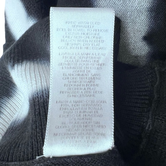 MICHAEL MICHAEL KORS BLACK, WHITE & GRAY STRIPED OPEN FRONT KNIT CARDIGAN - Picture 11 of 12